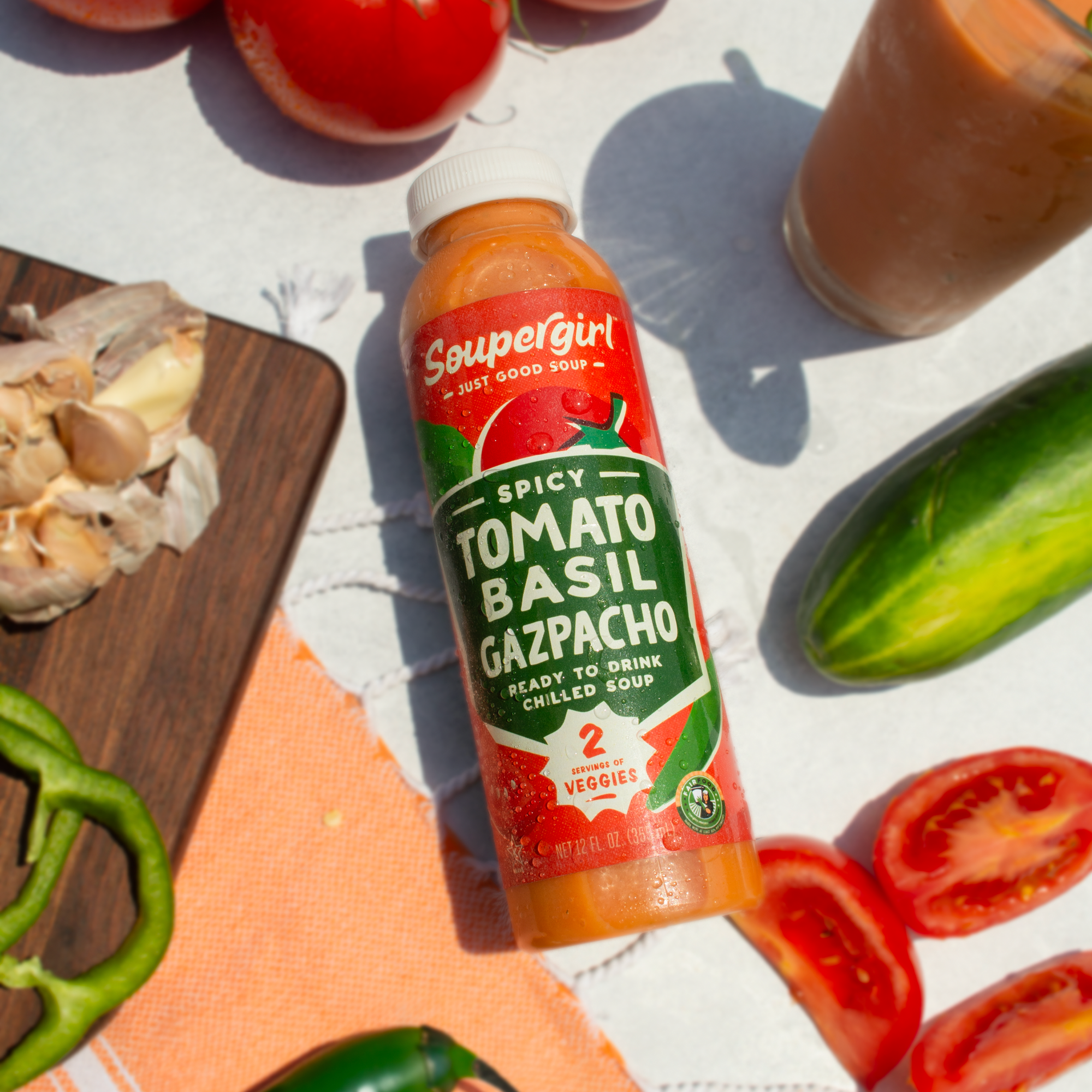 Spicy Tomato Basil Gazpacho